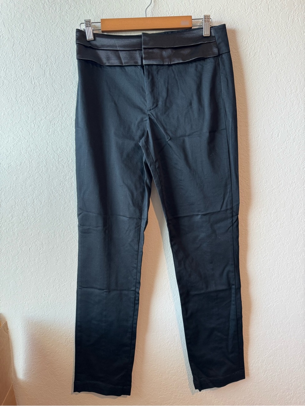 A/X Armani Exchange Black Men's Dress Pants with Satin Waistband